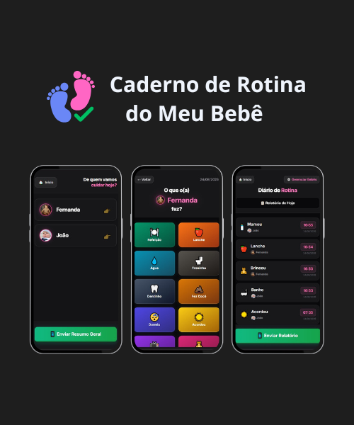 Caderno de rotina do meu bebê